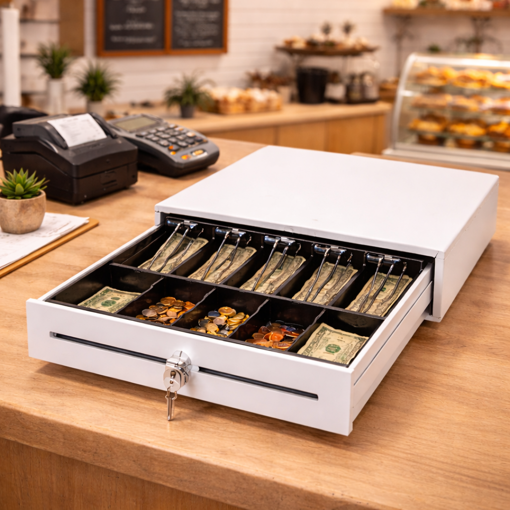 Cash DraPOS Cash Drawer – Heavy-Duty Cash Register Drawer for Retail & Restaurant Point of Sale Systemswer